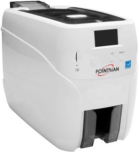фото Принтер пластиковых карт Pointman N25, двухсторонний, подающий лоток на 100 карт, принимающий на 50 карт, USB & Ethernet, энкодер контактных смарт карт (IC) (serial or PCSC interface) (N25-0101-00-S), фото 1
