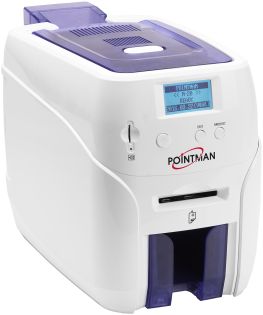 фото Принтер пластиковых карт Pointman N20, двухсторонний, подающий лоток на 100 карт, принимающий на 50 карт + подача карт по одной, USB & Ethernet, энкодер контактных смарт карт (IC) (serial or PCSC interface) (N21-0101-00-S), фото 1